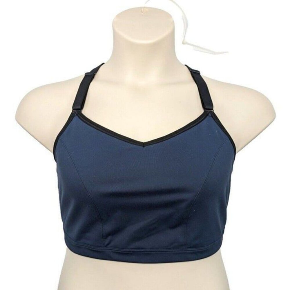 Livi Active Lane Bryant Womens Bra Sports Wireless Strappy T Back Gray 22 / 24